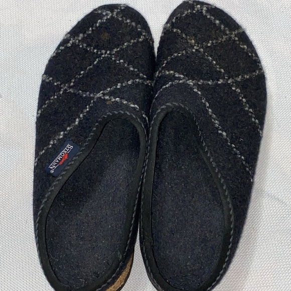 STEGMANN Wo Size 9 (measures 11” )Black and Gray WOOL Slip-On CLOG/Slippers - Picture 8 of 12